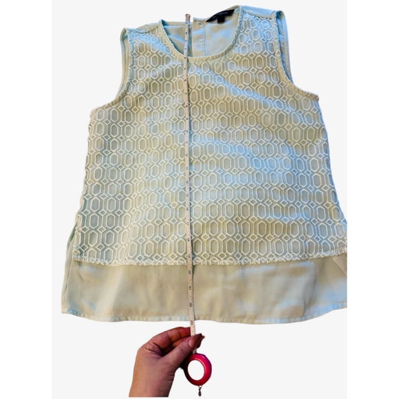 Banana Republic Mint Green Sleeveless Glass of Water Lace Overlay Blouse Small - Picture 8 of 10